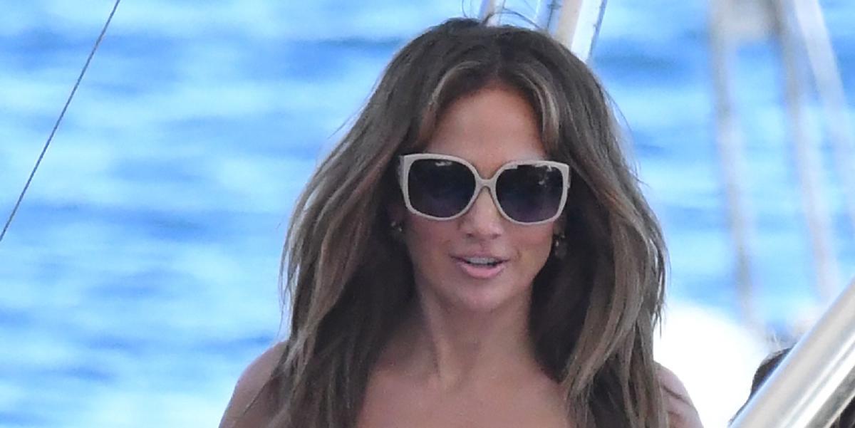 Jennifer Lopez Looks Stunning in a Teeny Tiny Red swimsuit