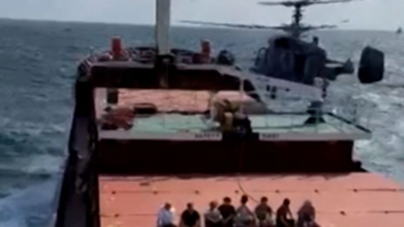 Video: See moment Russian soldiers board cargo ship after warning shot | CNN